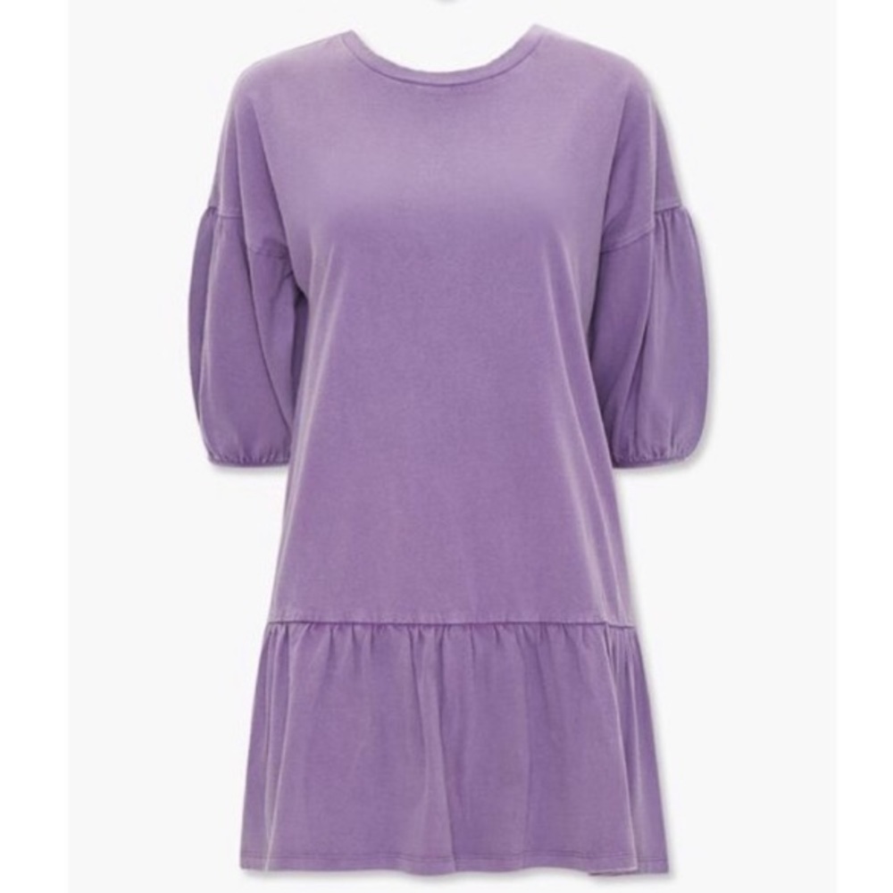 🆕 Purple Babydoll Dress w/ Lantern Sleeves (w/ Tags)